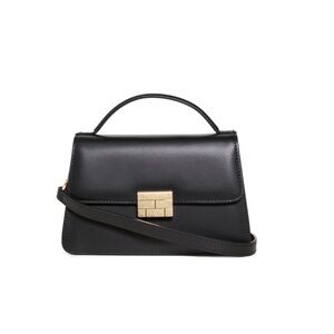 Frame Black Crossbody Bag with Gold Accent